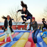 Giant jump pad at Maize Quest Fun Park - Maple Lawn Farms (York County, PA)