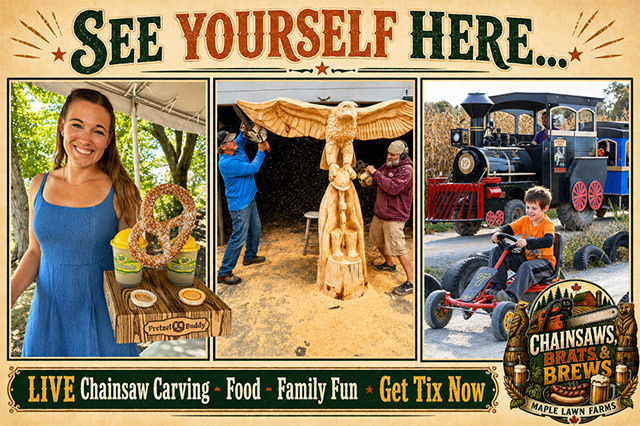Chainsaws, Brats & Brews - July 17-19, 2026 at Maple Lawn Farms